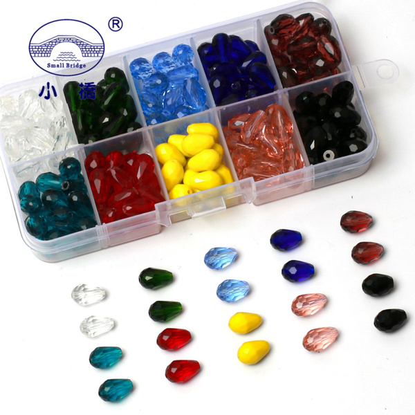 1 Box Loose Czech Drilled Briolette Cut Glass Beads for Jewelry