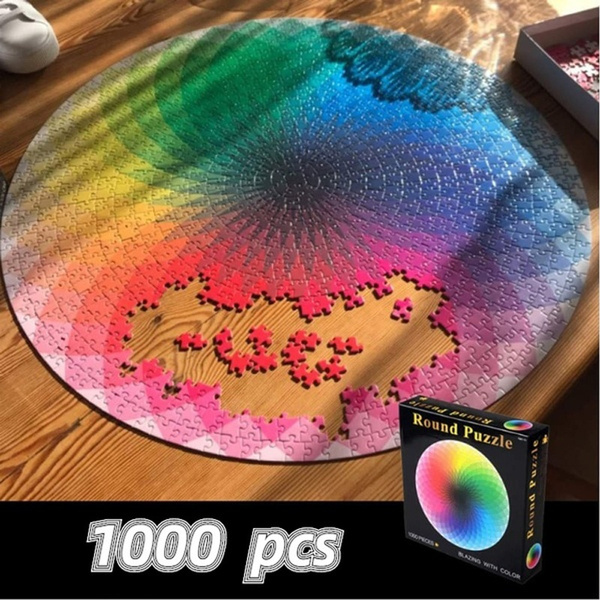 Colorful Rainbow Round Puzzle Adult Kids DIY Educational Toy Jigsaw Puzzle