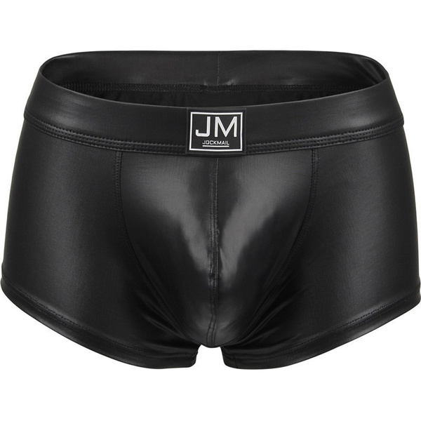 Cool Men s Color Leather Like Boxer Underwear Wrestling Boxer Bodybuilder