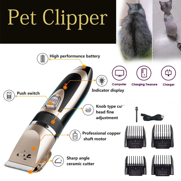 USB Charging Professional Pet Cat Dog Hair Grooming Trimmer Clipper ...