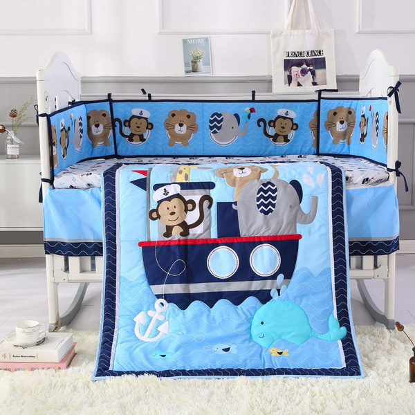 navy crib comforter