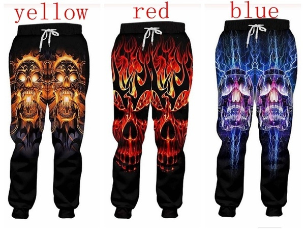 Gothic Horror Skull 3D Joggers Men's Casual Pants Loose Pants Unisex Hip Hop Style Sweatpants