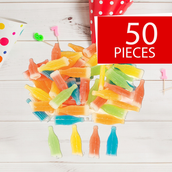 Wax Bottles Candy, Classic Candy, Novelty Bulk Candy, 50 Pieces Wish