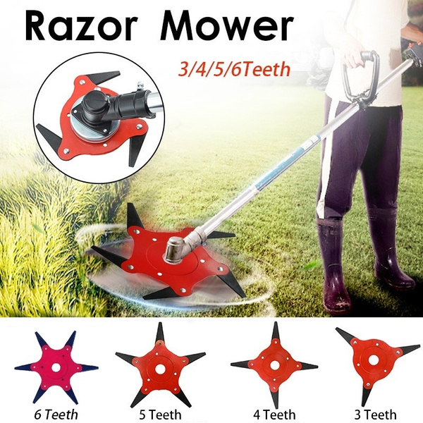 6 blade steel online razor blade lawn mower