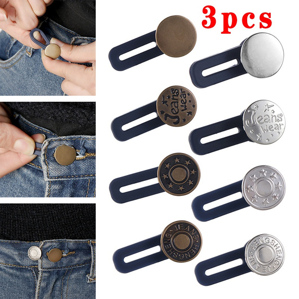 1/3PCS Jeans Retractable Button Adjustable Detachable Extended Button 