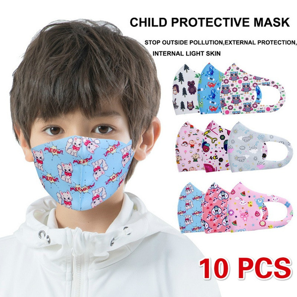 5/10PCS Kids Anti Dust Flu Face Mouth Cover Cotton Cartoon Multicolor ...