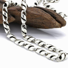 Sterling, sidenecklace, roundchainnecklace, thicknecklace