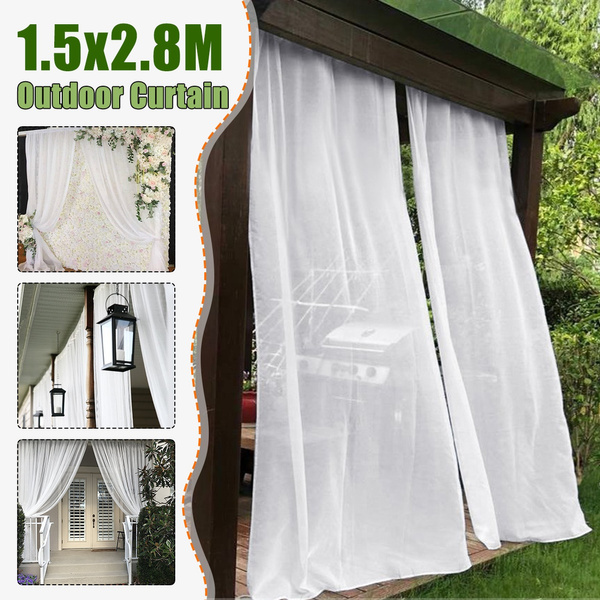 1pc White Outdoor Sheer Curtain Panels Grommet Top Waterproof Curtains Wish 1pc White Outdoor Sheer Curtain Panels, White Outdoor Curtains