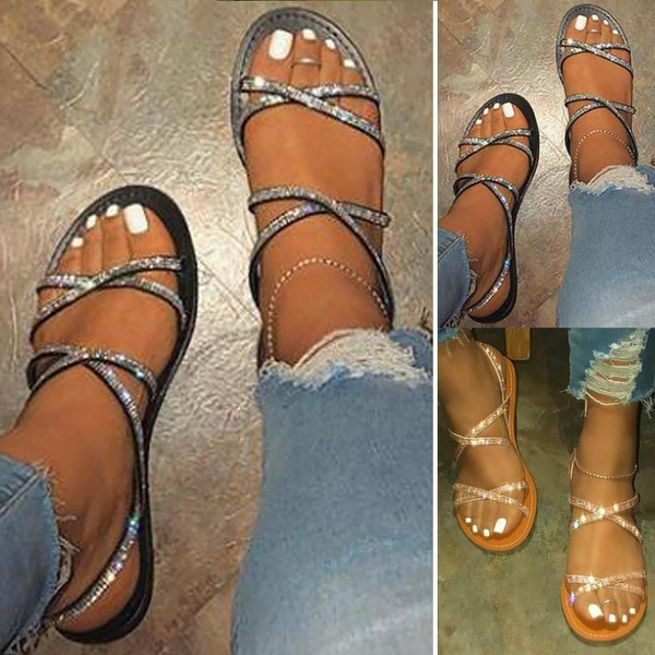 sequin gladiator sandals