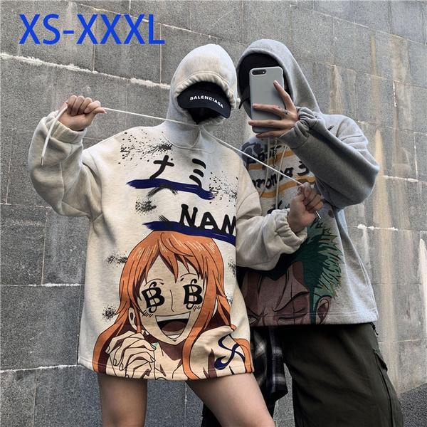 Women Men Autumn Winter 3D Hoodie One Piece Anime Hoodie Hip Hop Cartoon Long Sleeve Hoodie