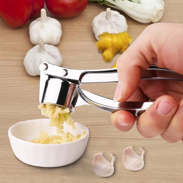 Stainless Steel Home Kitchen Mincer Tool Garlic Ginger Press Crusher Squeezer 