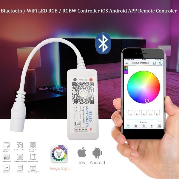 Mini Bluetooth/Wifi LED Controller&Remote For 5050 3528 RGB/RGBW LED Strip Light 