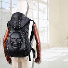 Shoulder Bags, School, rivetsskullbackpack, multifunctionalbag