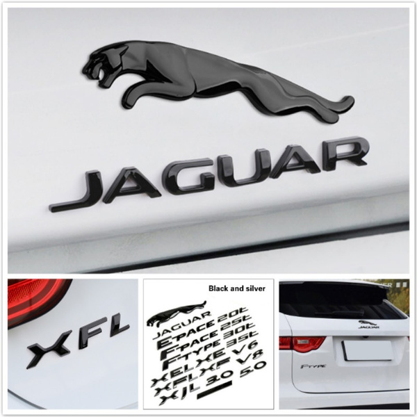 Glossy Black Rear Trunk Emblem Decal Badge Sticker For Jaguar All series