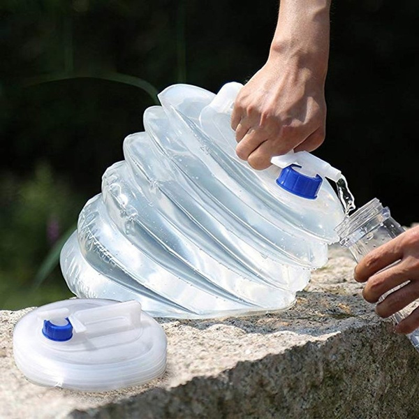 2PCS Folding Drinking Water Bucket Camping Hiking Water Container Storage Bag HO 