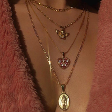 pink, Heart, angelnecklace, Chain