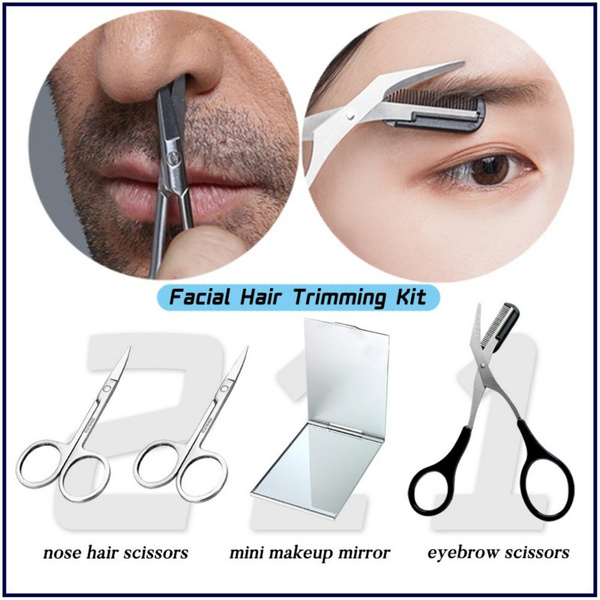 Eyebrow Trimming Scissors,2Pcs Eyebrow Trimming Scissors And Comb