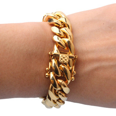 Steel, Stainless Steel, cubanmiamichain, gold