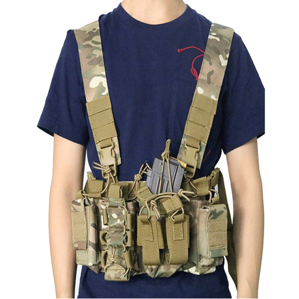 Tactical Magazine Chest Rig Airsoft Hunting Vest Accessories Body Armor 