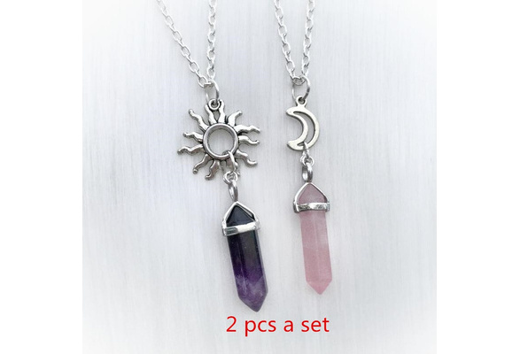 best friend necklaces for 2 sun and moon