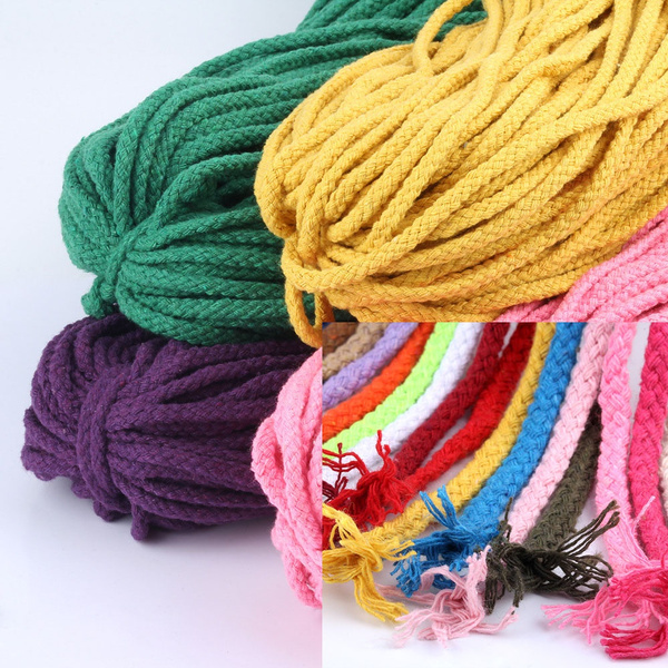 1 Bundle 5mm 90M Braided Round Cotton Rope Craft Macrame Drawstring Twisted  Cord For Handmade Decoration DIY Textile