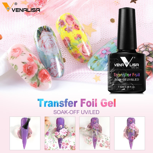 Venalisa  transfer foil gel nail polish soak off led uv gel varnish  fast dry star glue stamp gel foil nar art decoration | Wish