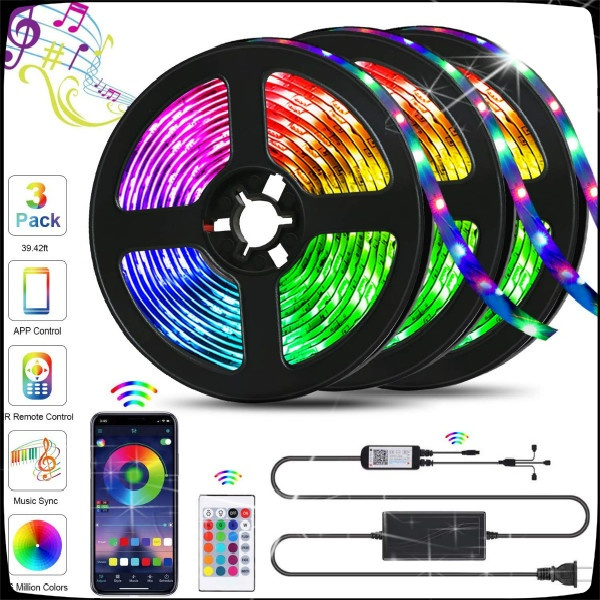 2020 Upgrade LED Strip Lights, L8star Smart Color Changing Rope Lights 1/3/5/10M SMD 3528/5050 RGB Strips with Bluetooth Sync To Music Apply for TV, Party and Home Decoration | Wish