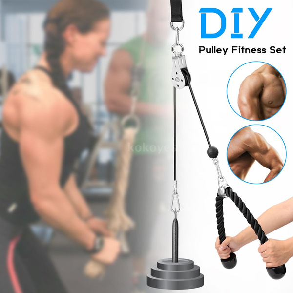 Biceps Curl Elikliv Pulley Cable Machine Attachment System with Loading Pin Arm Muscle Strength Fitness Equipment Home Gym Workout Equipment for Pulldowns Triceps Extensions