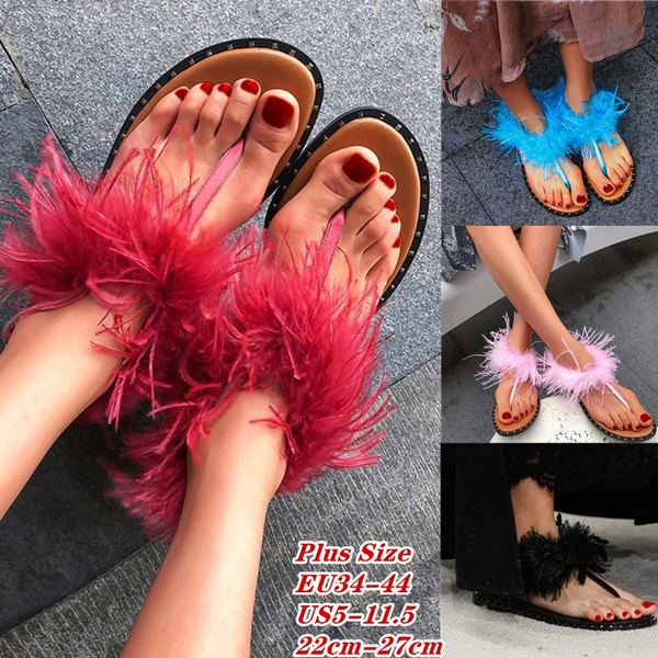 feather flip flops