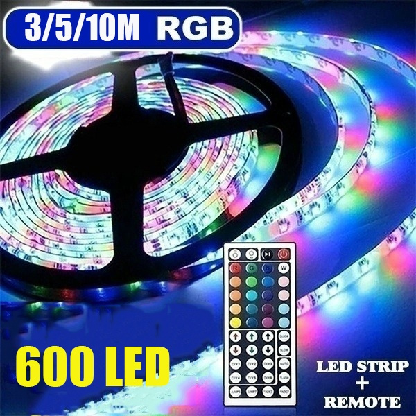 20m 65.61 Feet RGB Waterproof LED Strip light SMD 44 Key Remote 12V DC Power Kit 