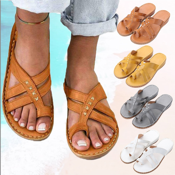 Shoes Summer Open Toe Comfy Ladies Flip Flops Orthopedic Sandals