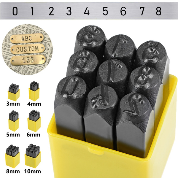 Number Metal Stamp Set, Digital 0 to 9, Numbers Punch Set Wood Leather Steel  Punch Tool Leather Craft Stamp, 3mm-10mm