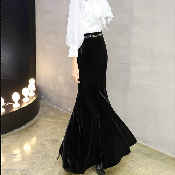 ladies velvet skirts