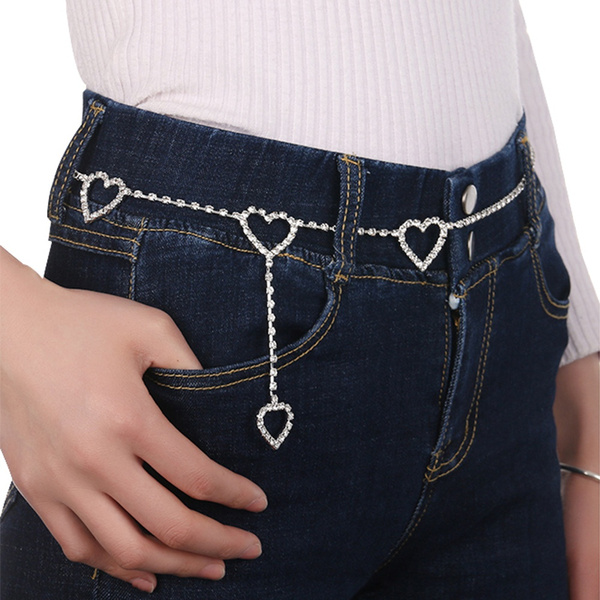 love heart chain belt