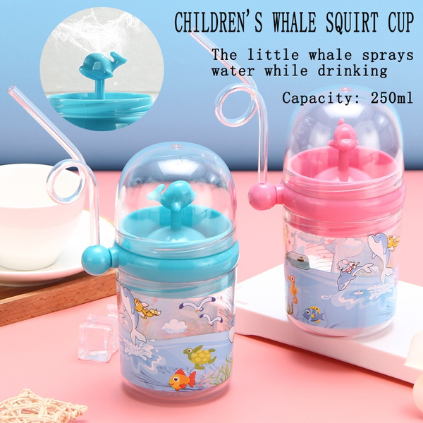 Details about   Kids Cups Whale Spout Cup Cute Cartoon Whale Straw 260ml