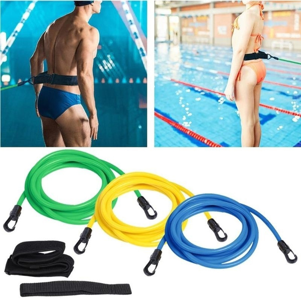 Details about   3/4M Swim Bungee Training Belt Swimming Resistance Safety Leash Exerciser Tether 