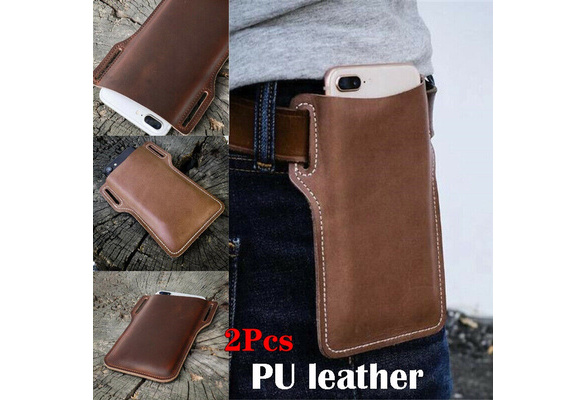 Men Cellphone Loop Holster Case Belt Waist Bag Props Leather Purse