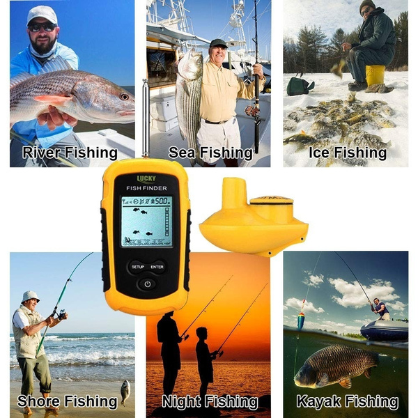 Lucky Wireless Fish Finder con pesce attraente lampada