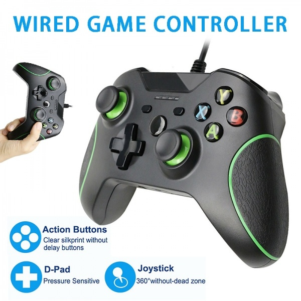 WIRED USB CONTROLLER FOR PC & XBOX 360 - BLACK