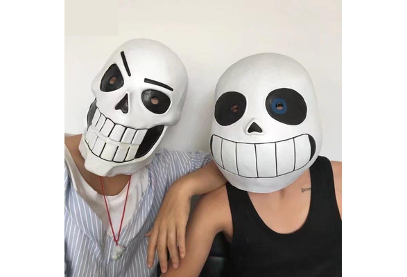 Undertale Sans Papyrus Mask Anime Cosplay Latex Blue Eyes Mask Halloween Helmet