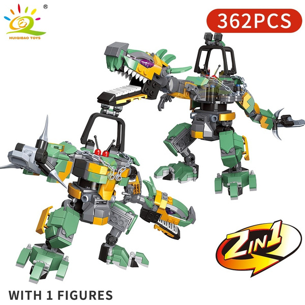 362pcs Jurassiced War Robotic Dinosaur Mecha Building Blocks Ninja Dragon Knight Figures World Weapon Park Bricks Toys Wish