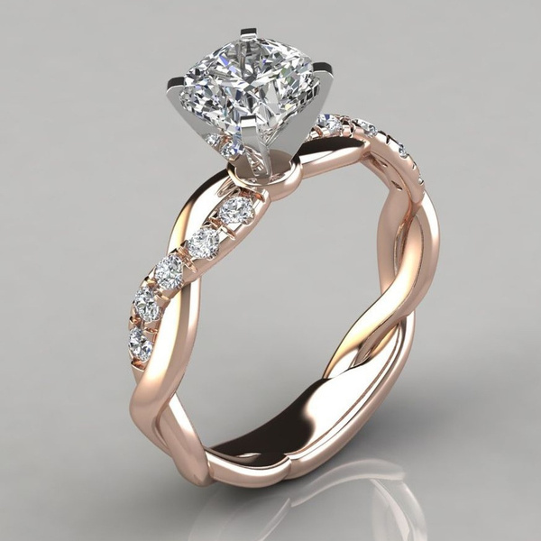 DIAMOND, Princess, wedding ring, gold