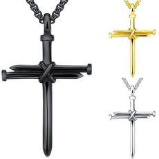 Steel, Nails, Jewelry, Cross Pendant