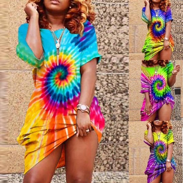 short tie dye plus size