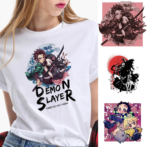 アニメtシャツ 鬼滅の刃 Demon Slayer Funny Cartoon T Shirt Anime Kimetsu No Yaiba Demon Slayer T Shirt Round Neck Women T Shirt Tops Wish