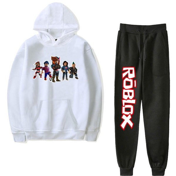 Hot Game Roblox Hoodies Trousers 2pc Set Men Women Teen Casual Hooded Pullover Cotton Trousers Outfit Wish - hot outfit roblox