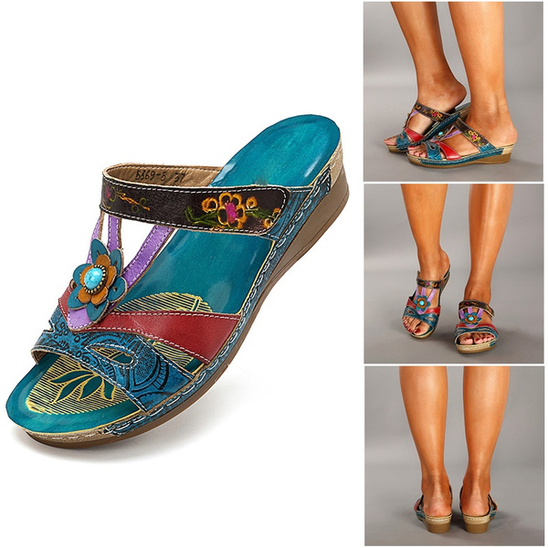 turquoise low wedges