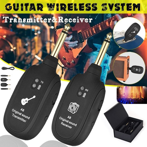 Guitars Wireless System USB Rechargeable Wireless Audio Transmission Set with Receiver Transmitter for Electric Guitar Bass Violin 