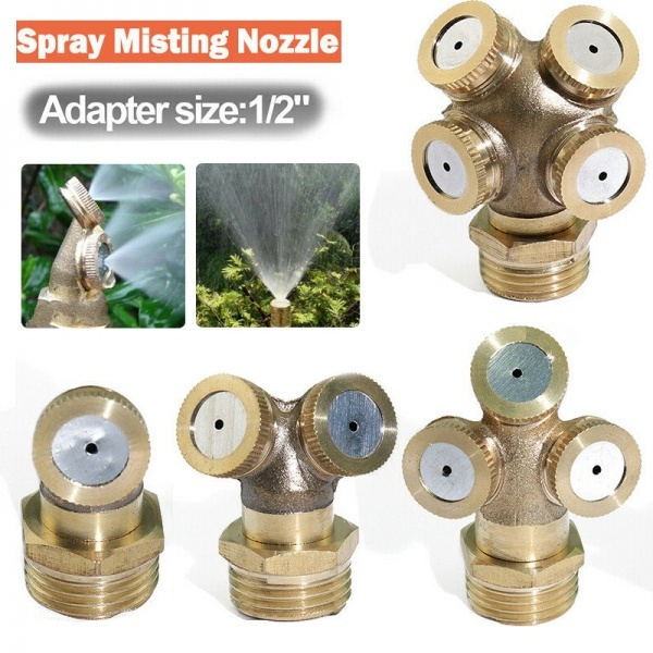 Garden Water Sprinkler Brass Spray Misting Nozzle Hose Connector Farm Irrigation