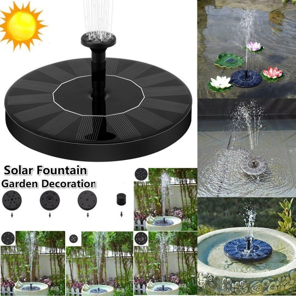 Mini Solar Powered Fountain Garden Pool Pond Solar Panel Floating Fountain Garde 